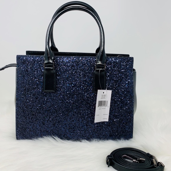 Kate spade glitter cameron satchel crossbody blue - Picture 4 of 8